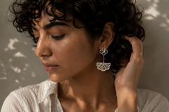Scalloped Lace Drop Amethyst Earrings