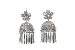 Silver Flower Filigree Jhumka