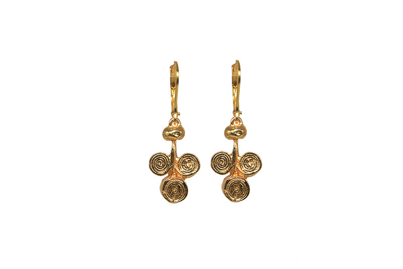 Small Gold Spiral Earrings plated