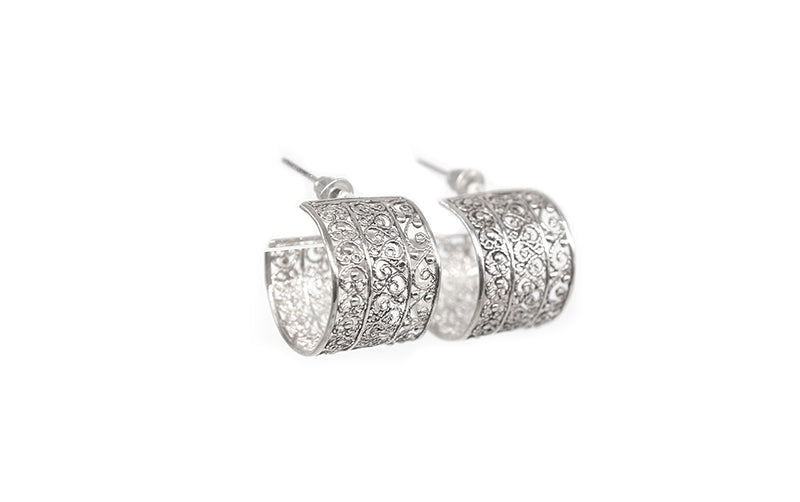 Small Plated Filigree Hoop Posts