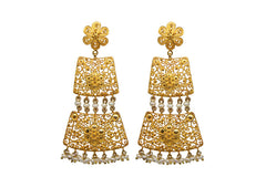 Taarkashi Long Earrings Gold Plated