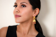 Yasmeen Jhumkas with Hanging Coral