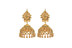 Yasmeen Jhumkas With Hanging Balls (Gold Plated)