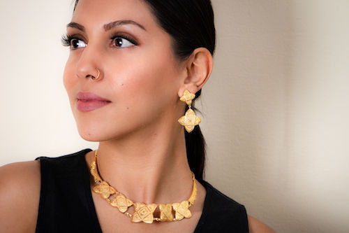 Yasmeen Square Earrings (Gold plated)