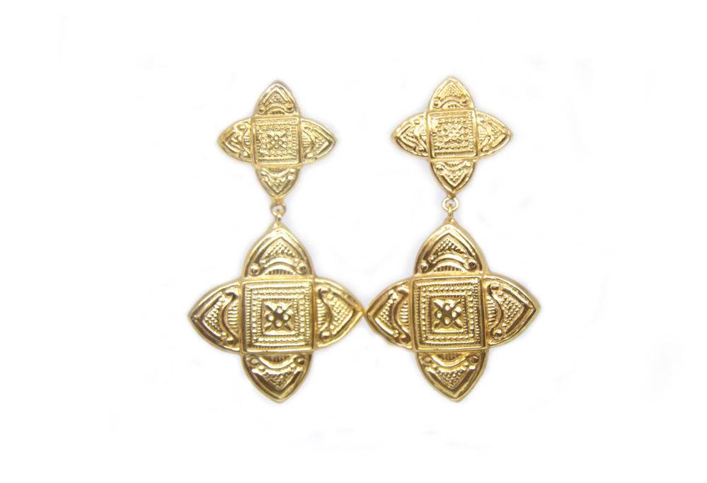 Yasmeen Square Earrings (Gold plated)