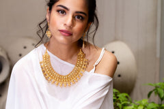 Yasmeen Triple Layer With Pearls Gold Plated