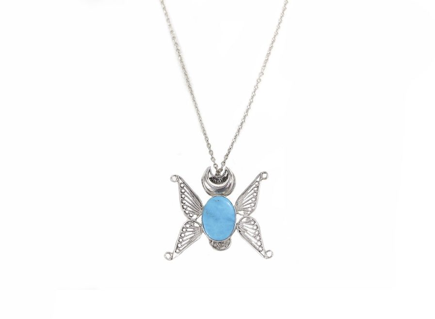 Filigree Butterfly  With Turquoise