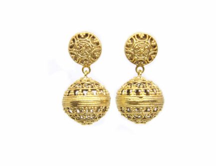 Filigree Ball Tops Gold Plated