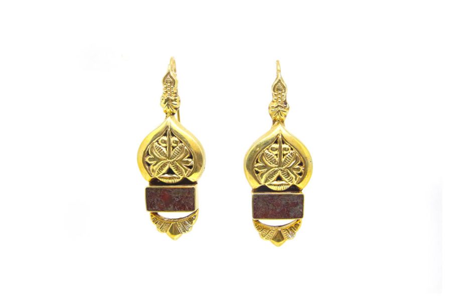 Lahore Gold with Agate Earrings