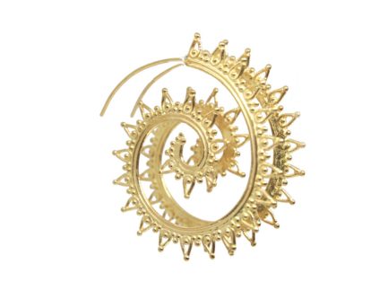 Petals Filigree Spiral hoop (gold plated)