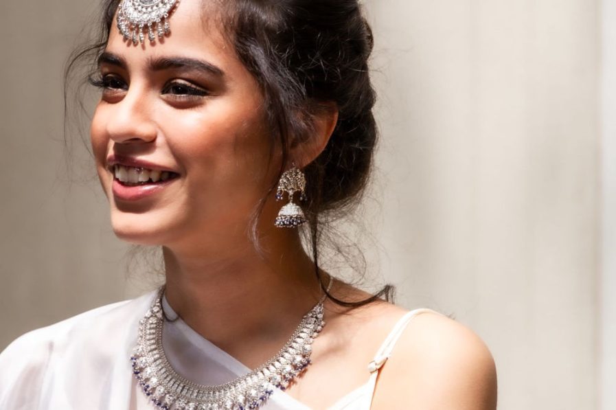 Yasmeen Jhumka With Lapizlazuli  Beads
