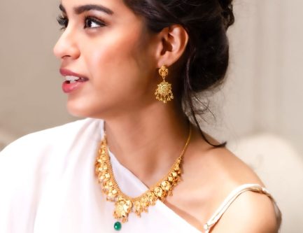 Yasmeen Single Layer Earrings With Hanging Balls Gold Plated